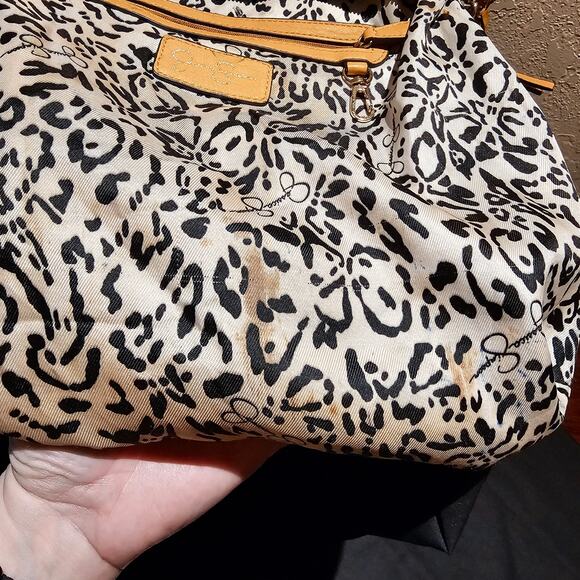 Jessica Simpson Yellow Leather Hobo Bag Purse Shoulder Tote Boho Slouchy Chic - Picture 8 of 16